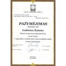 caritas, socialinio darbo, įgūdžiai, pažymėjimas, Gediminas Bytautas