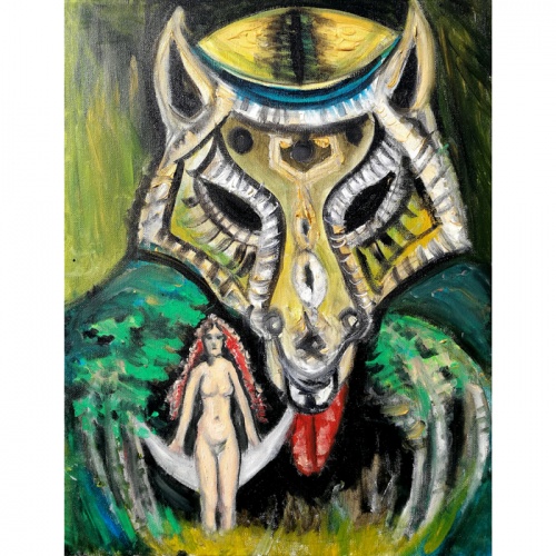 werewolf eye, in the werewolf eye, werewolf, eye, oil paintings, oil painting, paintings, painting, original oil art, art, fantastic painting, erotic painting, Odile Norvilaite